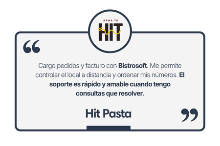 Cargo pedidos y facturo con Bistrosoft. Me permite controlar el local a distancia, ordenar mis números y recibir soporte rápido y amable siempre al día ya.